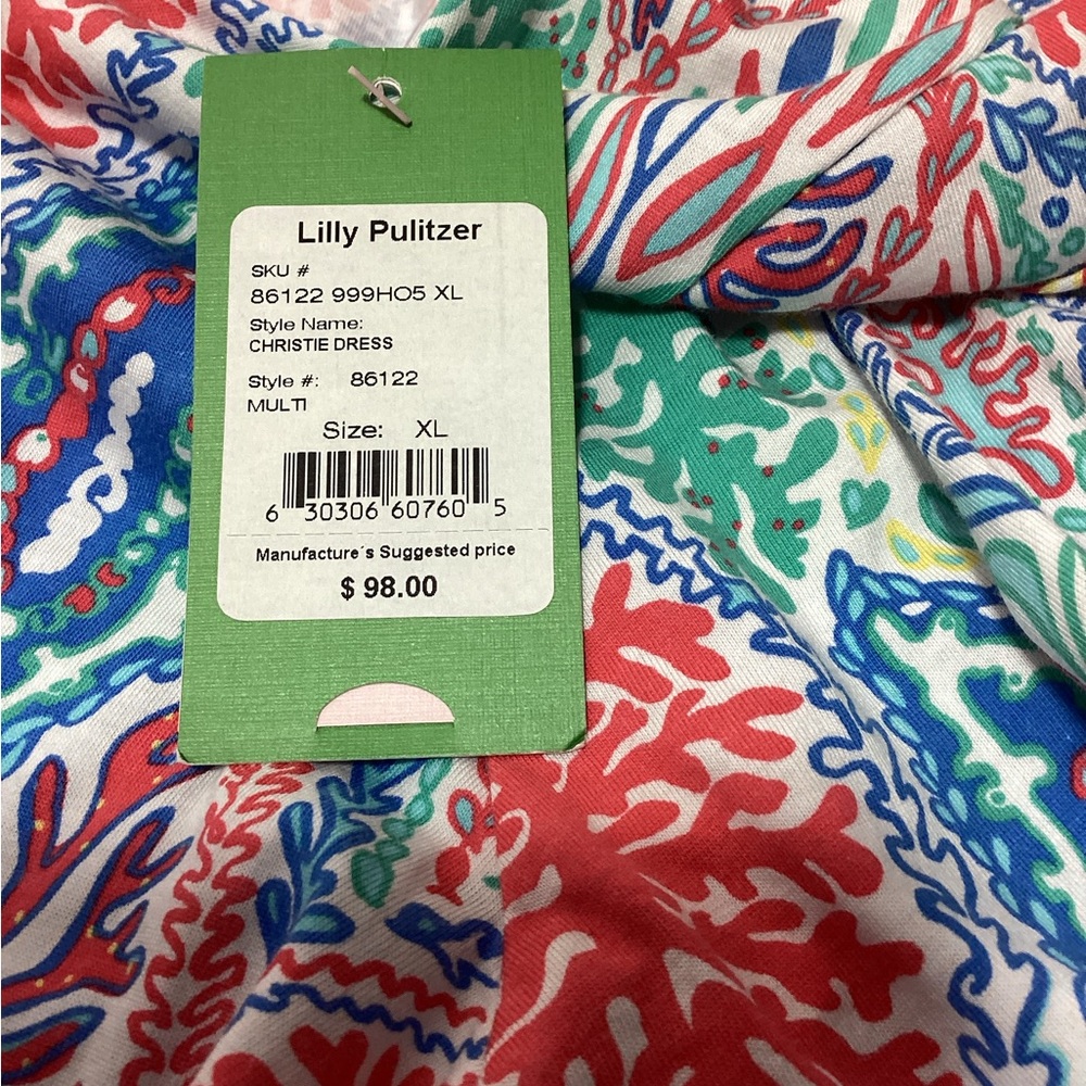 NWT Lilly Pulitzer XL Vibrant Leaf Pattern Dress - Picture 14 of 14